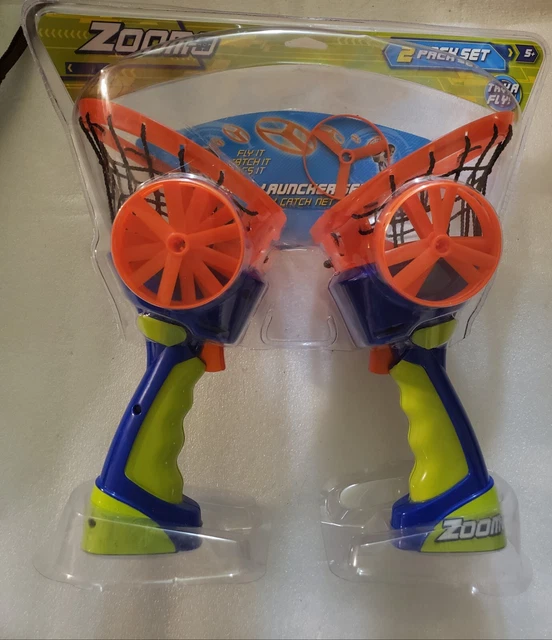 ZOOMO FLYING DISC Launchers with Catch Nets 2 Pack Set Ages 5+ by Blip