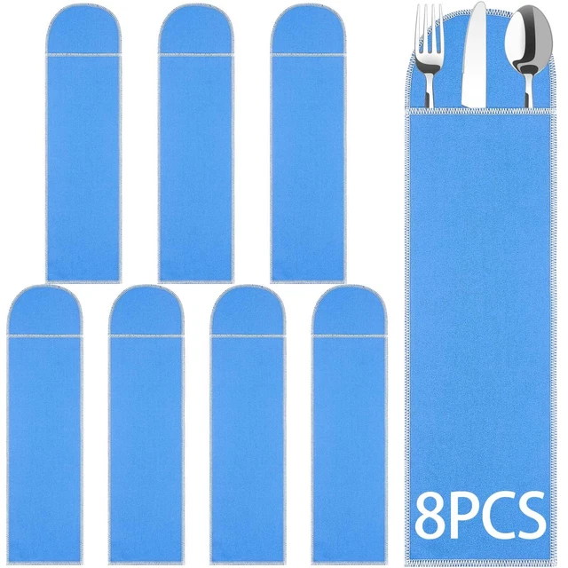 Silver Storage Bags Flatware Storage Blue Silver Flatware Storage Silverware ...