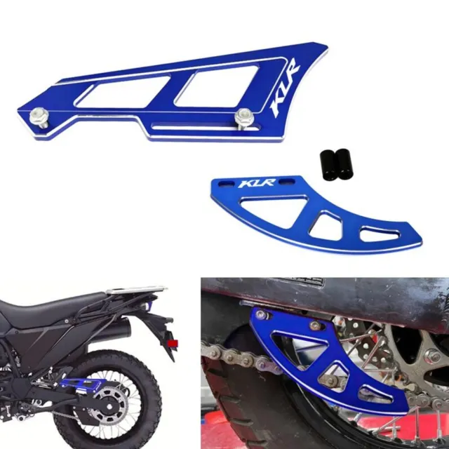 For Kawasaki KLR650 2022-2024 CNC Blue Rear Chain Guard Cover Protector Set