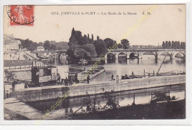 CPA 94340 JOINVILLE LE PONT les Bords de la Marne Edit E.M. ca1918