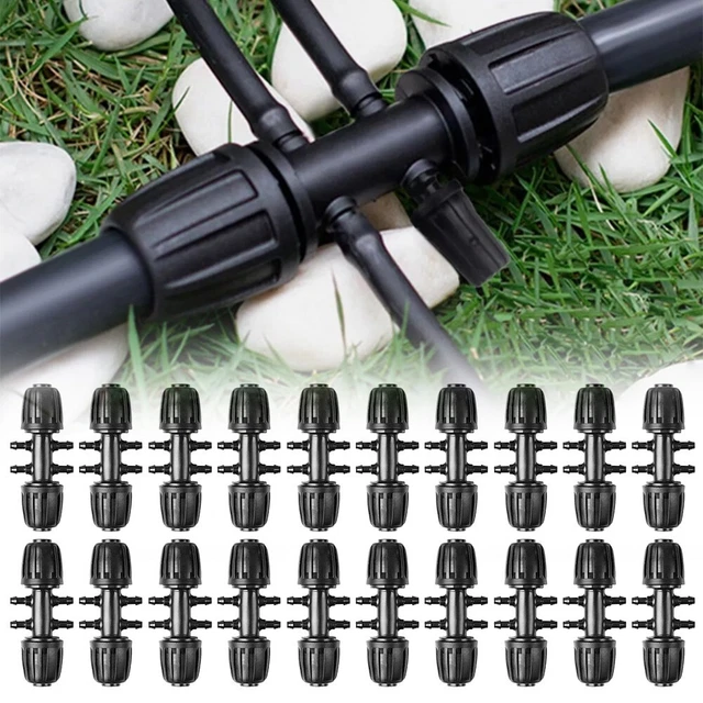 Lot De 8 Vannes D'irrigation Goutte à Goutte - Compatible Tuyaux 8/11 Mm - Connecteurs Barbelés, étanchéité Double Joint - Pour Jardin Et Arrosage Automatique