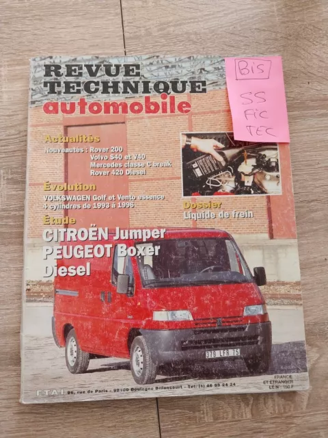 Revue Technique CITROEN JUMPER PEUGEOT BOXER 1.9 2.5 D TD DIESEL TURBO 1996