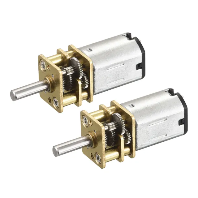 Pack of 2 Micro Speed Reduction Gear Motor DC 6V 60RPM with Full Metal Gearbox
