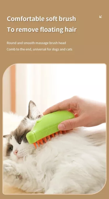 Brosse à Vapeur Électrique 3 en 1 pour Chien et Chat, Peigne de Toilettage pour