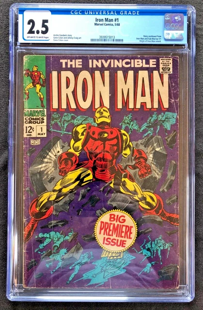 Marvel Iron Man #1 Sub-Mariner Cgc 2.5 1968