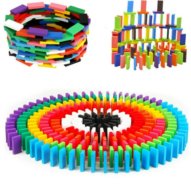 240/480/960stk Dominosteine bunte Bausteine Bauklötze Holzklötze Kinder Domino