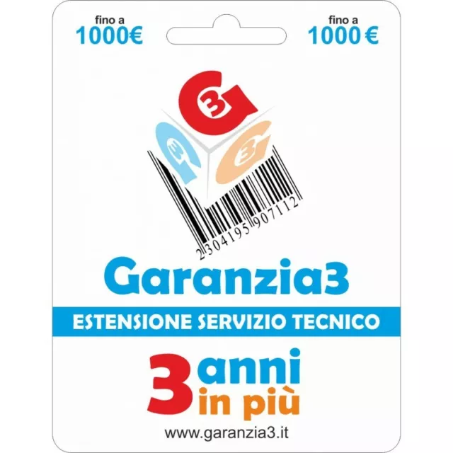 Estensione Del Servizio Tecnico Garanzia + 3 Anni Massimale 1000,00 Euro