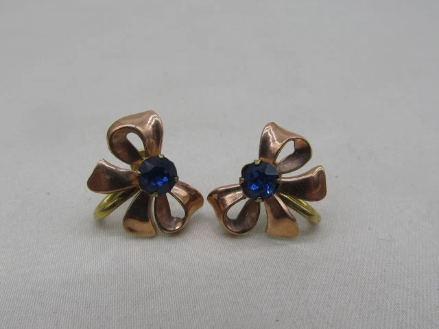Vintage Van Dell 1/20 12k GF Bow Shaped Screw Back Earrings .5 x .75" #64p