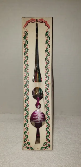 Antique Tree Top Glass Ornament, Orig. Box, Very Nice!