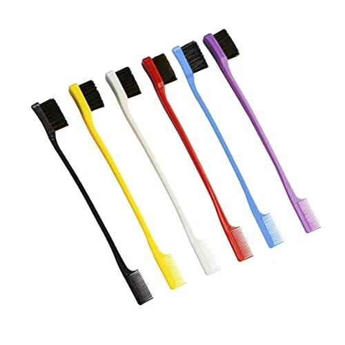 6 Pcs Hair Brushes Hair Edge Brush Double Sided Edge Control Brush Eyebrow Br...