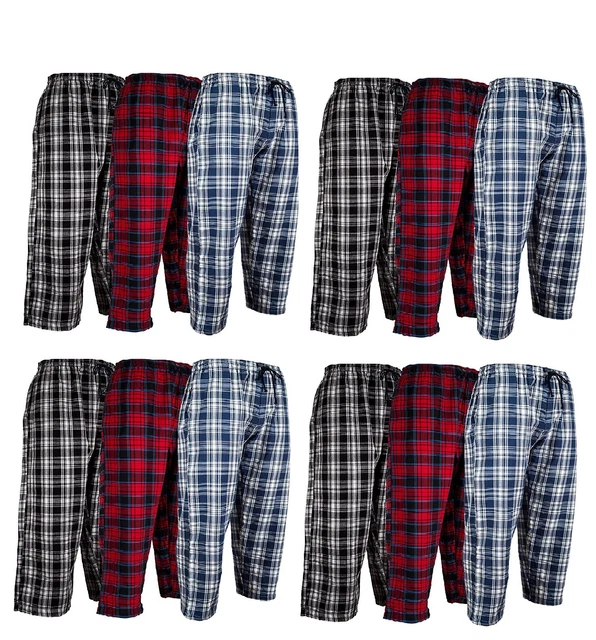 Premium 100%Cotton Mens Lounge Shorts 3/4 Length Pyjamas Bottoms Sleepwear