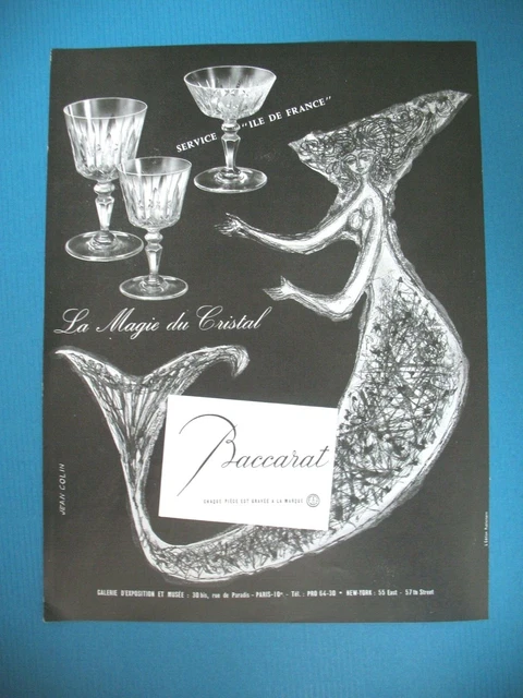Publicite De Presse Baccarat Magie Du Cristal Illustration Jean Colin Ad 1965
