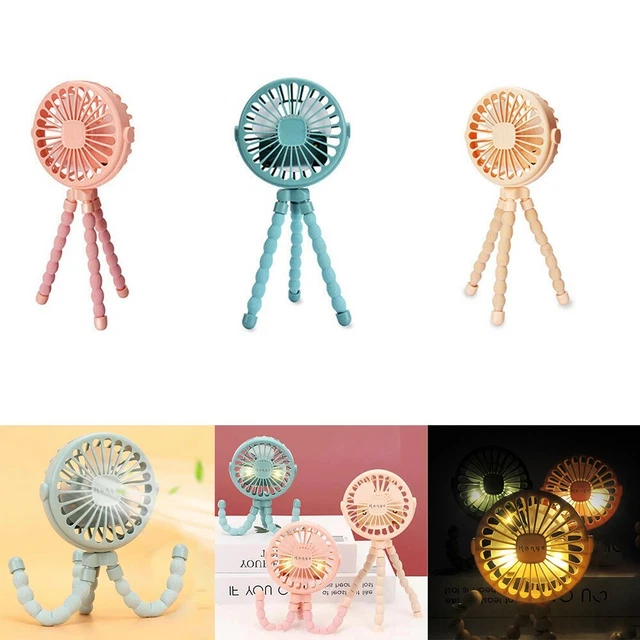 Filles Portable USB Ventilateur Flexible Trépied LED Clair Convient Poussette