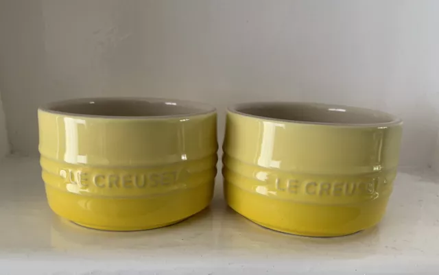 2 X Le Creuset Stoneware Stackable Ramekin Baking - Soleil (New)