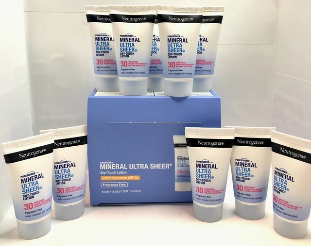 Bloqueador solar transparente mineral seco FPS 30 talla de viaje Neutrogena talla 30 Lote de 10 0,5 oz