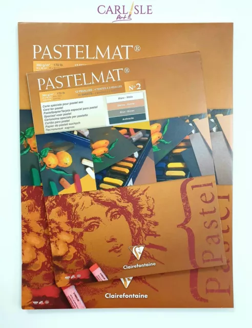 Clairefontaine Pastelmat Card, 18x24cm, 360, Assorted Colours (12 Sheets),  18 x 24 cm
