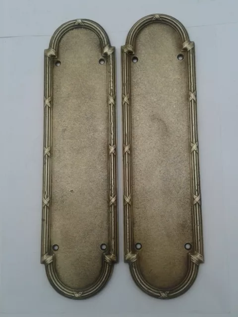 Antique / Vintage Victorian Brass Door Push Plates Door Hardware Lot of 2