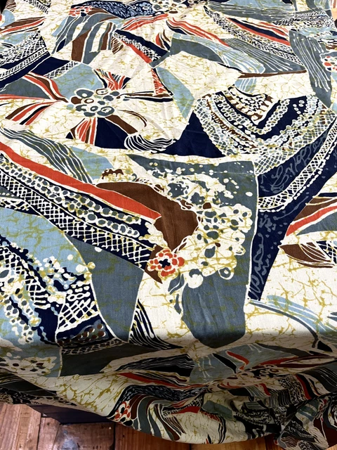 vintage cotton asian japanese mcm cotton fabric textile colorful fabulous! dress