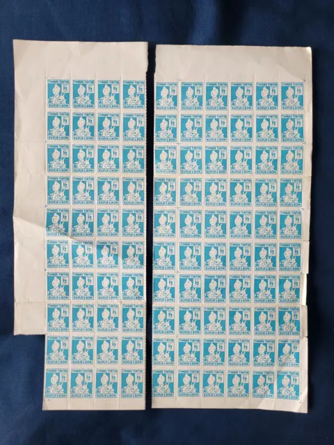 Tintin Kuifje 100 timbres de 1/2 points, cadeau du chèque, club Tintin