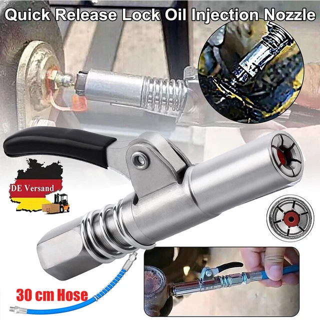 Schnellkupplung Für Fettpresse Mit 30cm Schlauch – Universell Für Schmiernippel