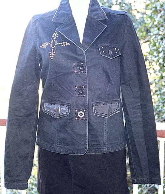 S Jaded by Knight Black Jacket Vintage Rare Swarovski Crystal by Mike Amari