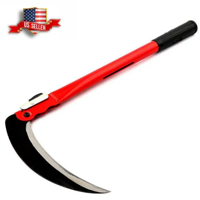 16" Folding Sickle Cutter Remover Hand Scythe Blade Farm Yard Grass Triming Tool