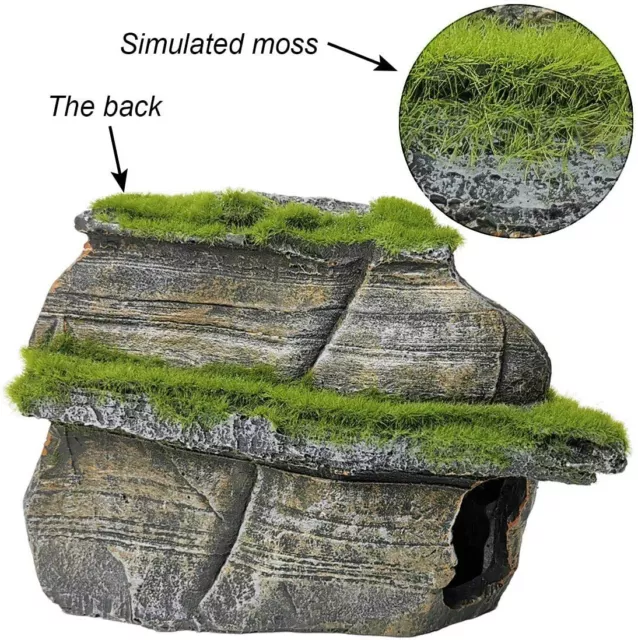 Cave Fish Aquarium Tank Hiding Stone Betta Shrimp Rock Cave Cichlid moss New 2