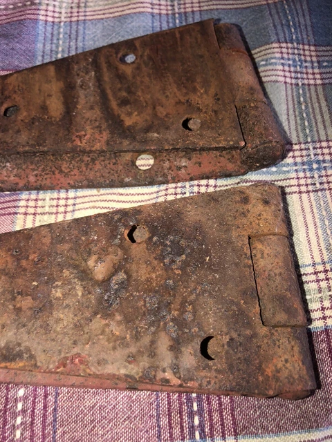Vtg Lot Of 2 Barn Strap Hinges Farmhouse Gate Rustic Decor See Below 5