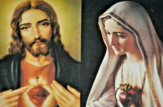 SACRED HEART JESUS Mother Mary Fatima Rosary Crusade Vintage Canada SACRED HEART JESUS Mother Mary Fatima Rosary Crusade Vintage Canada