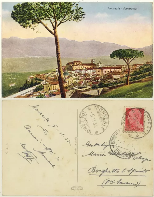 Monreale -Palermo -Panorama 1933 Cartolina