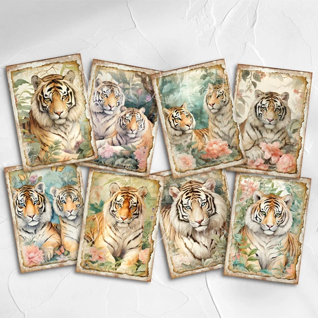 24 Fogli Di Carta Per Découpage Vintage Verde – Set Scrapbooking Con Motivi Floreali E Botanici Per Album, Biglietti E Diario Fai Da Te - 3