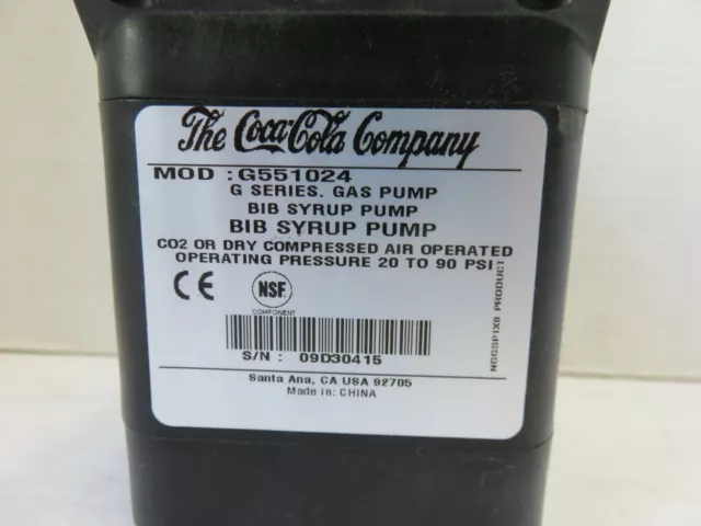 The Coca Cola Company MOD G551024 Bib Syrup Pump S/N 09D30415