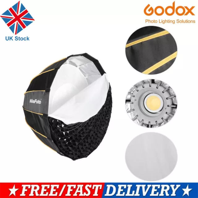 NiceFoto 90cm Parabolic Umbrella Gird Softbox For Aputure 120D 120D II N3A8 UK
