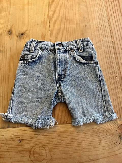 Vtg 80’s Little Levis Orange Tab Cut Shorts Acid Wash Blue Jean Size 5 Regular