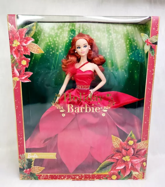 MATTEL WALMART EXCLUSIVE 2022 Holiday Barbie Doll, Red Hair 2022