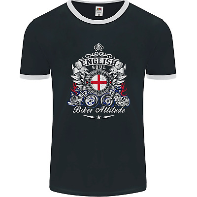 T-shirt inglese Soul Biker Attitude moto da uomo ringer fotol