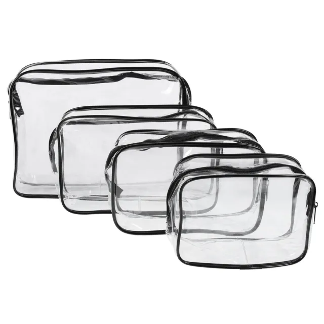 4pcs Zipper Storage Bag Toiletry Storage Bag Large Clear Travel Bag Female