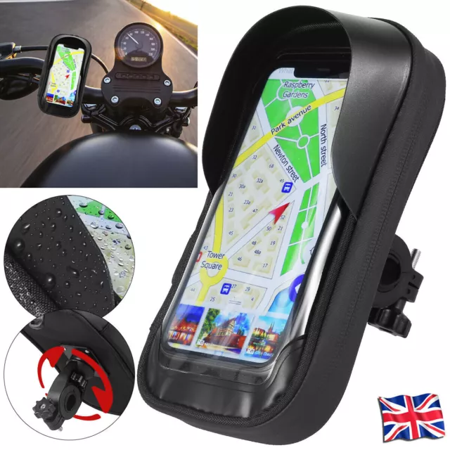 360° Bicycle Motor Bike Waterproof Phone Case Mount Holder For All Mobile Phones