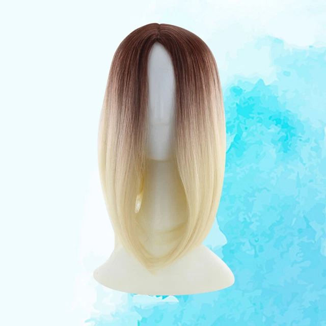 Womens Bob Wig Gradient Color Cosplay Synthetic Hair Wig Short Straight Wigs