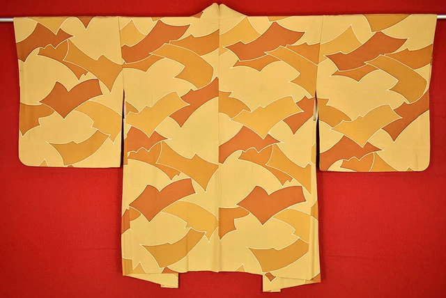Vintage Japanese Kimono Silk Antique BORO HAORI Kusakizome Dyed/B394/580