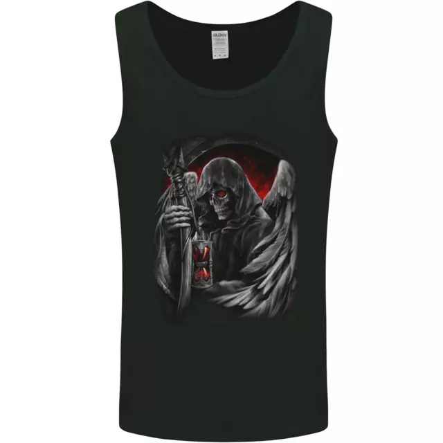 Grim Reaper Biker Gothic Heavy Metal Skull Mens Vest Tank Top