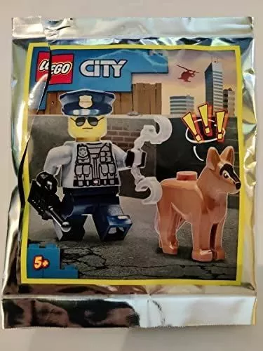 City LEGO Polybag Set 952109 Police Officier Avec Chien Mini Figurine Rare Foil