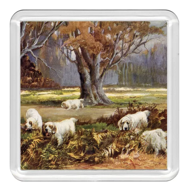 Clumber Spaniel Dogs Dog Acrylic Coaster Novelty Drink Cup Mat Great Gift