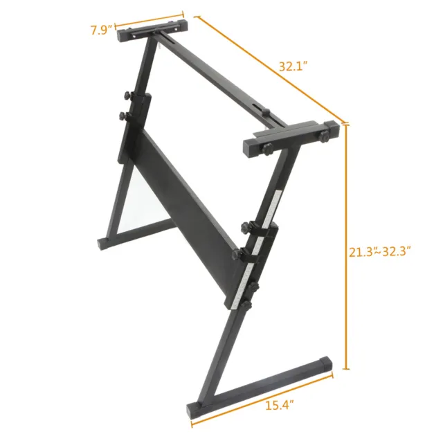 Adjustable Electric Piano Keyboard Stand Rack Heavy Duty Z Type Frame Height