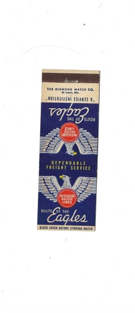Vintage Matchcover Missouri Pacific Lines Route Of The Eagles