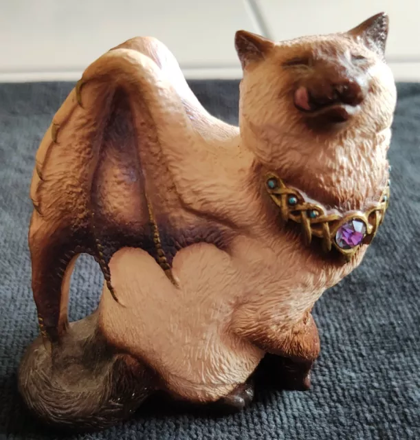 Windstone Editions Siamese Himalayan Flap Cat With Dragon Wings Marked Pena 1988
