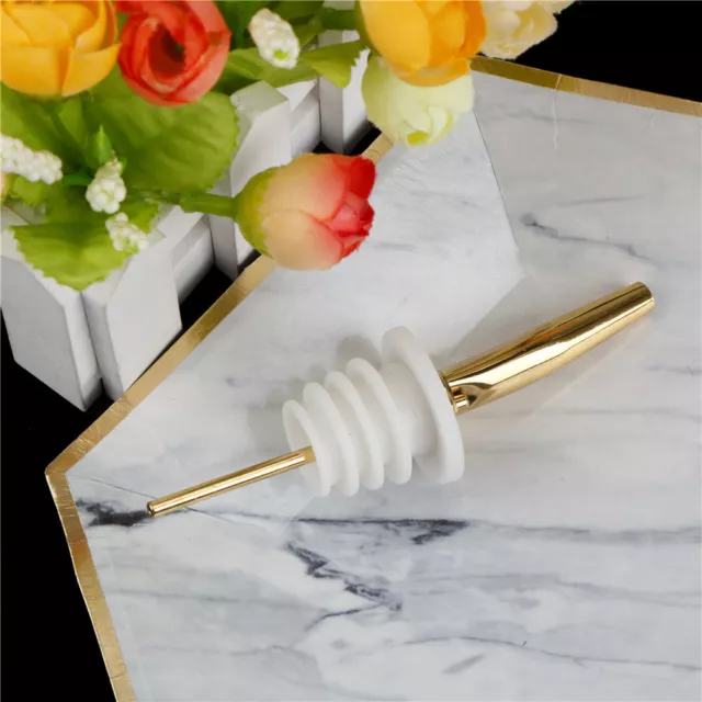 Gold Stainless Steel Bottle Liquor Spirit Pourer Free Flow Bottle Pour Spou_xi