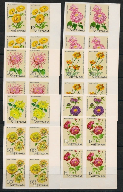 Vietnam 1978 Bloc De 4 Minr : 999 U - 1006 U Menthe Chrysanthèmes Flore