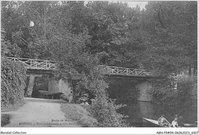 ABNP5-94-0387 - bords de marne - CRETEIL - pont conduisant a l'ile sainte-c