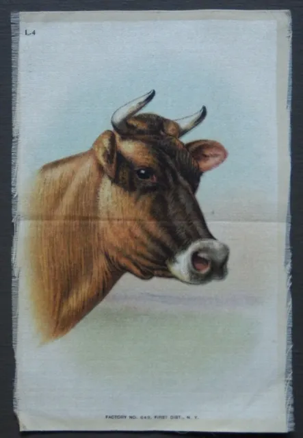 JERSEY COW DOMESTIC ANIMAL HEADS issued 1913-1914 American Tobacco Ref S1 SILK